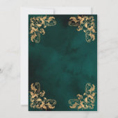 金ゴールドフレームダークグリーンイスラームAqiqa Aqeqaベビー 招待状 (裏面)