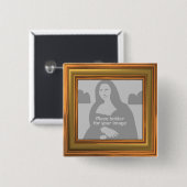 金ゴールドフレームテンプレート 缶バッジ (正面&裏面)