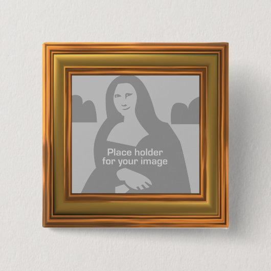 金ゴールドフレームテンプレート 缶バッジ (正面)