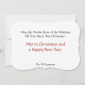 金ゴールドフレームパインブッファンシーグトリムクリスマスフォト シーズンカード (裏面)