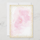 金ゴールドフレームピンクフローライスラム結婚教徒 招待状 (裏面)