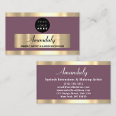 金ゴールドフレームファッション美容室エレガント 名刺 (正面/裏面)