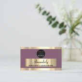 金ゴールドフレームファッション美容室エレガント 名刺 (スタンド正面)