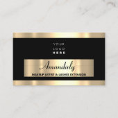 金ゴールドフレームファッション美容室白黒 名刺 (正面)