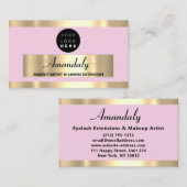 金ゴールドフレームファッション美容室赤面 名刺 (正面/裏面)