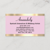 金ゴールドフレームファッション美容室赤面 名刺 (裏面)