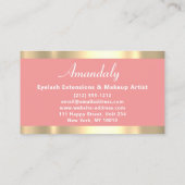 金ゴールドフレームファッション美容院コーラルパウダー 名刺 (裏面)