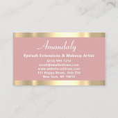 金ゴールドフレームファッション美容院赤面パウダー 名刺 (裏面)