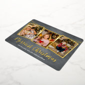 金ゴールドフレームフォトコラージョメリーンクリスマス 箔シーズンカード (回転した状態)