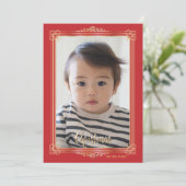 金ゴールドフレームフォトホリデーカード シーズンカード (スタンド正面)