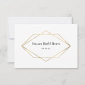 金ゴールドフレームブライダルシャワーまたはウィッシングウェルカード 招待状 (裏面)