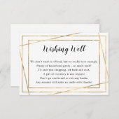 金ゴールドフレームブライダルシャワーまたはウィッシングウェルカード 招待状 (正面/裏面)