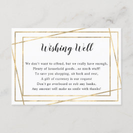 金ゴールドフレームブライダルシャワーまたはウィッシングウェルカード 招待状