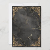 金ゴールドフレームブラックマーブルスラミックアキカアクエカベビー 招待状 (裏面)