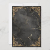 金ゴールドフレームブラックマーブルヌエストラboda スペインの 招待状 (裏面)