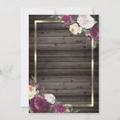 金ゴールドフレームブルゴーニュバラウッドキンセアニラ 招待状 (裏面)