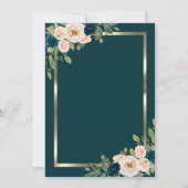 金ゴールドフレームブルゴーニュバラグリーンリタイア 招待状 (裏面)