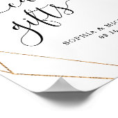 金ゴールドフレームブルゴーニュフローラカードとギフトサイン ポスター (角)