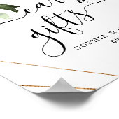 金ゴールドフレームブルゴーニュフローラカードとギフトサイン ポスター (角)