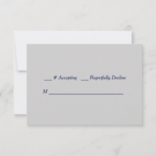 金ゴールドフレームブルーボホフローラウェディングRSVP 出欠カード (裏面)