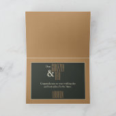 金ゴールドフレームベアグルームゲイ結婚のお祝い カード (内部)