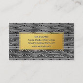 金ゴールドフレームボヘミアンパターン 名刺 (裏面)