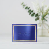 金ゴールドフレームミニマルメタリックコバルトサファイアブルー 名刺 (スタンド正面)