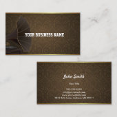 金ゴールドフレームミュージックスタジオダマスク名刺 名刺 (正面/裏面)