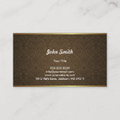 金ゴールドフレームミュージックスタジオダマスク名刺 名刺 (裏面)