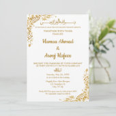 金ゴールドフレームムスリムイスラムモダンニカ 招待状 (スタンド正面)