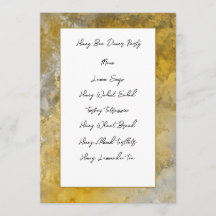 金ゴールドフレームメニューカード