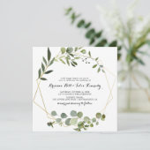 金ゴールドフレームユーカリ書道広場結婚 招待状 (スタンド正面)