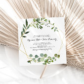 金ゴールドフレームユーカリ書道広場結婚 招待状