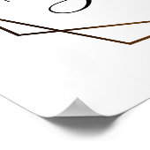 金ゴールドフレームユーカリ結婚シーティング徴候 ポスター (角)