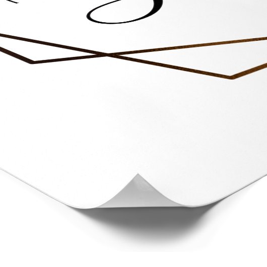 金ゴールドフレームユーカリ結婚シーティング徴候 ポスター (角)