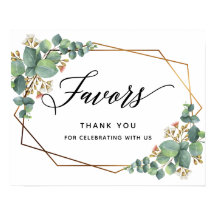 金ゴールドフレームユーカリ結婚式の引き出物標識