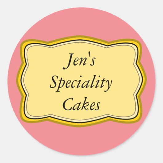 金ゴールドフレームラベルデザイン ラウンドシール (正面)