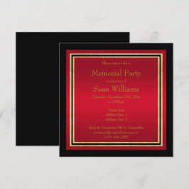 金ゴールドフレームレッド&ブラックメモリアルパーティー 招待状