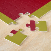 金ゴールドフレームロマンチックレッドローズ誕生日 ジグソーパズル (側面)