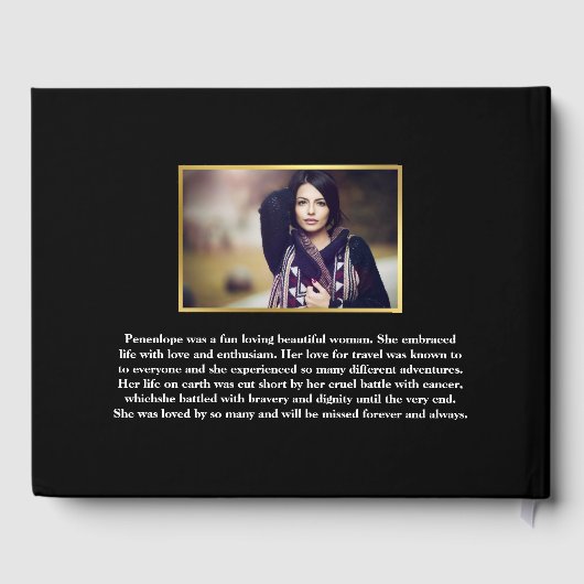 金ゴールドフレーム付きコラージュ写真を愛情のあるメモリに ゲストブック (裏面)