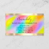 金ゴールドフレーム付きホログラフィックレインボーモダンコンサルティング 名刺 (裏面)