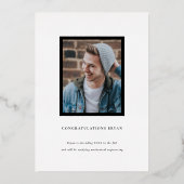 金ゴールドフレーム写真卒業発表カード 箔招待状 (裏面)