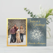 金ゴールドフレーム写真&クリスタルスノーフレーク シーズンカード (スタンド正面)