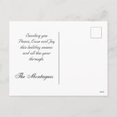 金ゴールドフレーム写真&クリスタルスノーフレーク シーズンポストカード (裏面)