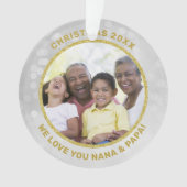 金ゴールドフレーム写真We Love You Grandparentオーナメント オーナメント (正面)
