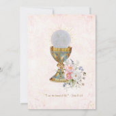 金ゴールドフレーム十字フローラ聖餐式招待状 招待状 (裏面)