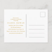 金ゴールドフレーム卒業2018フォト招待状ホワイト インビテーションポストカード (裏面)