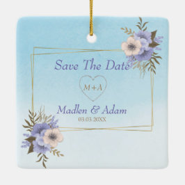 金ゴールドフレーム及びブーケ セラミックオーナメント