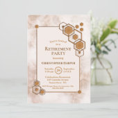 金ゴールドフレーム大理石リタイアメントパーティー 招待状 (スタンド正面)
