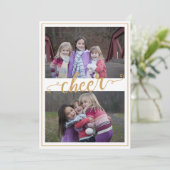 金ゴールドフレーム応援タイポグラフィ複数写真 シーズンカード (スタンド正面)